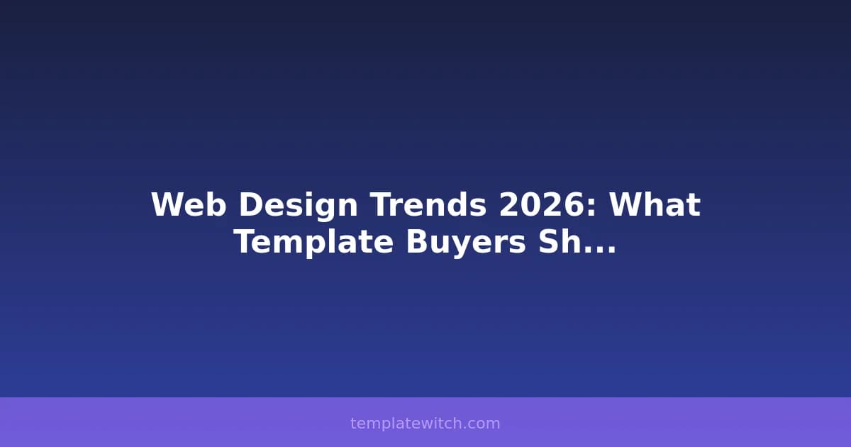 Web Design Trends 2026: What Template Buyers Should Know