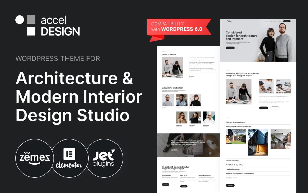 AccelDesign - Interior Design & Architecture WordPress Theme for Modern Studio