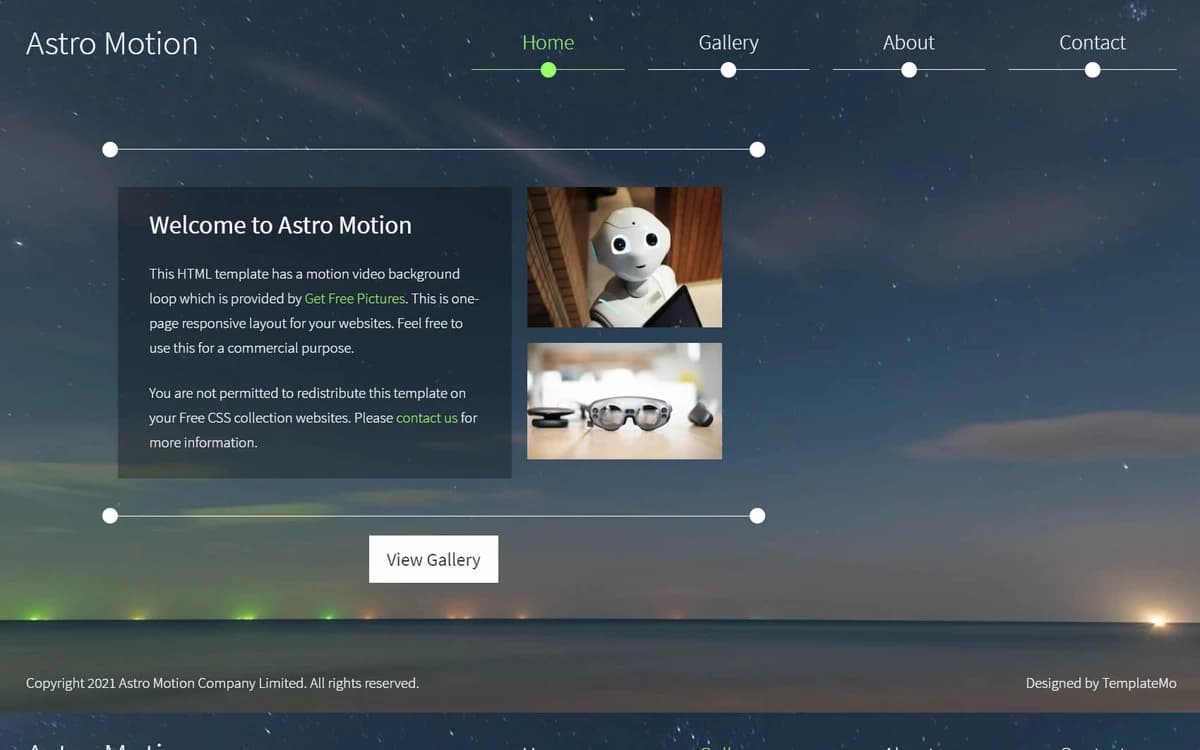 Astro Motion Free HTML Template