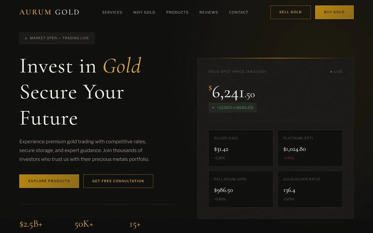 Aurum Gold Free HTML Template