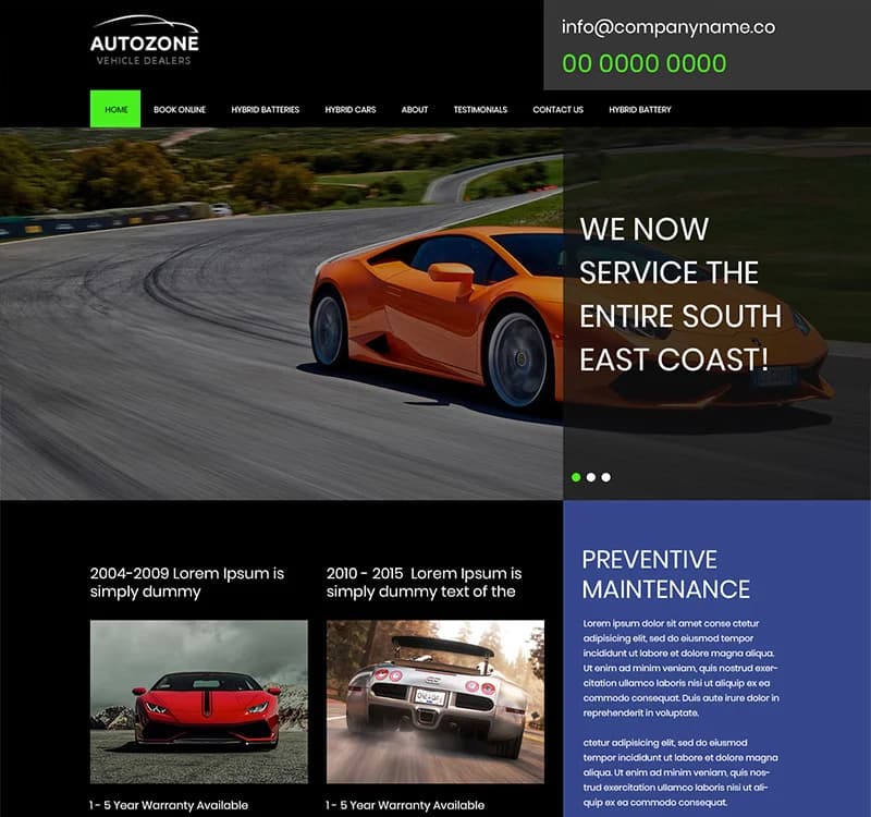 Autozone - Car Dealers PSD Template
