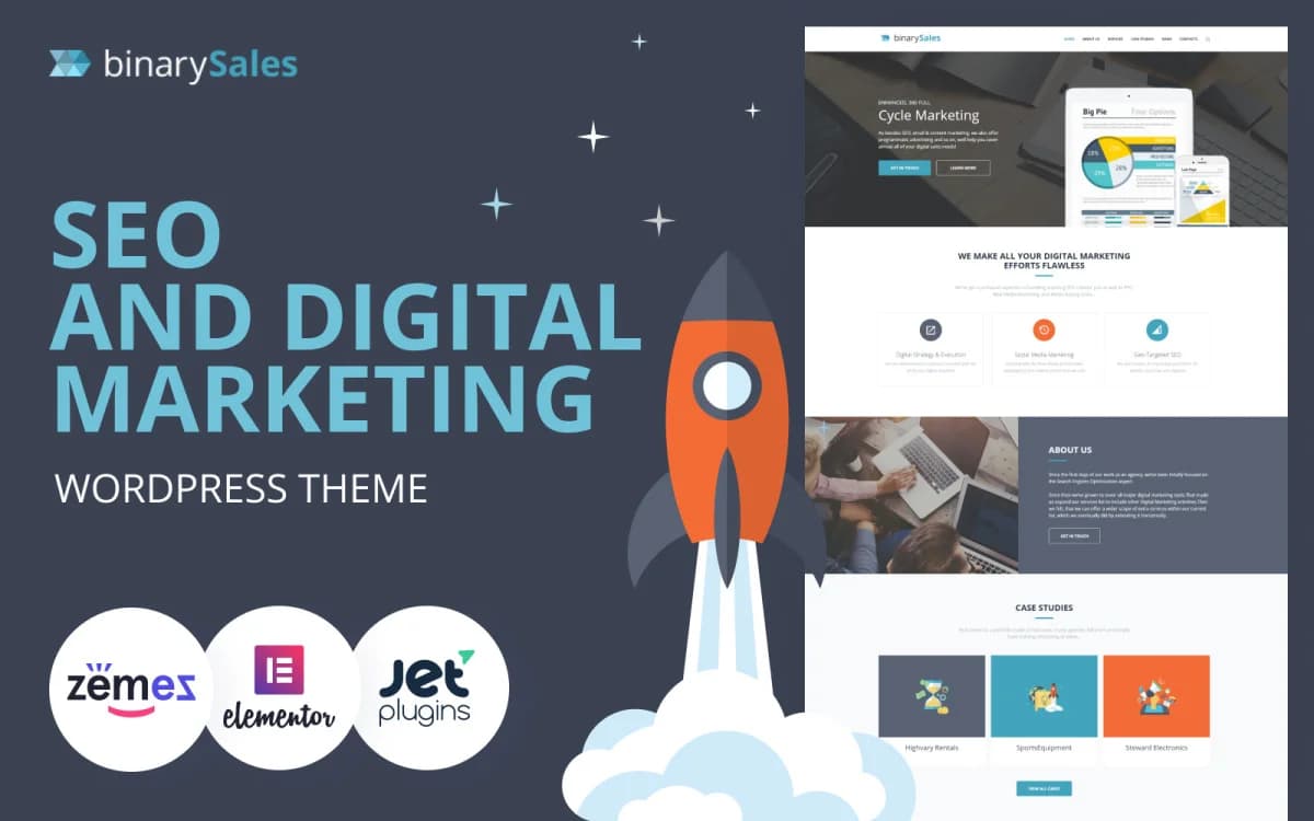 BinarySales - SEO Agency & Digital Marketing WordPress Theme