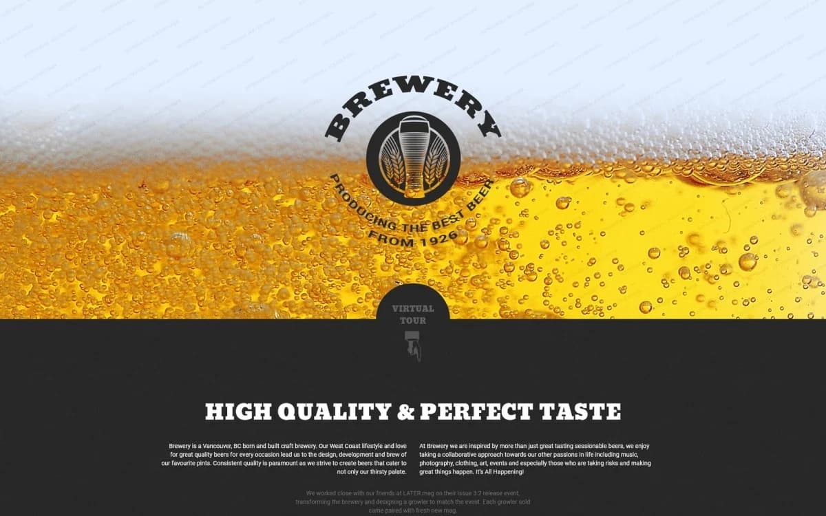 Brewery Responsive Landing Page Template