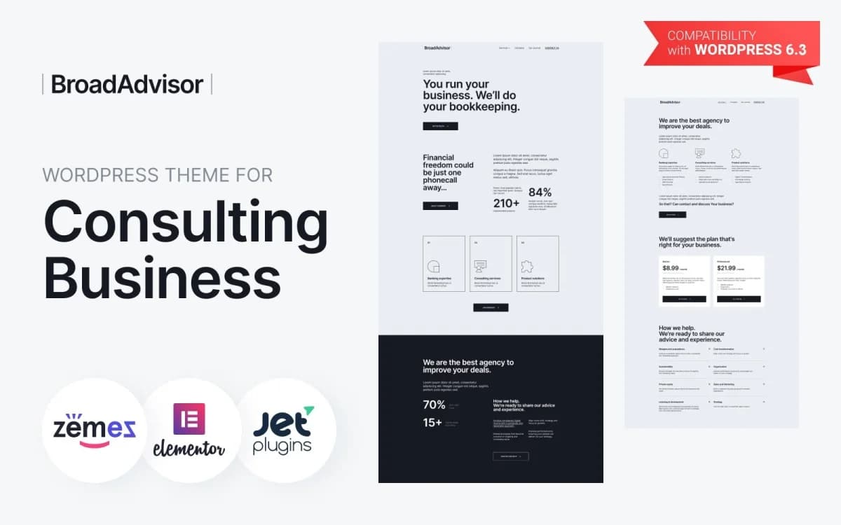 BroadAdvisor - Consulting WordPress Theme for Business Advisor Website