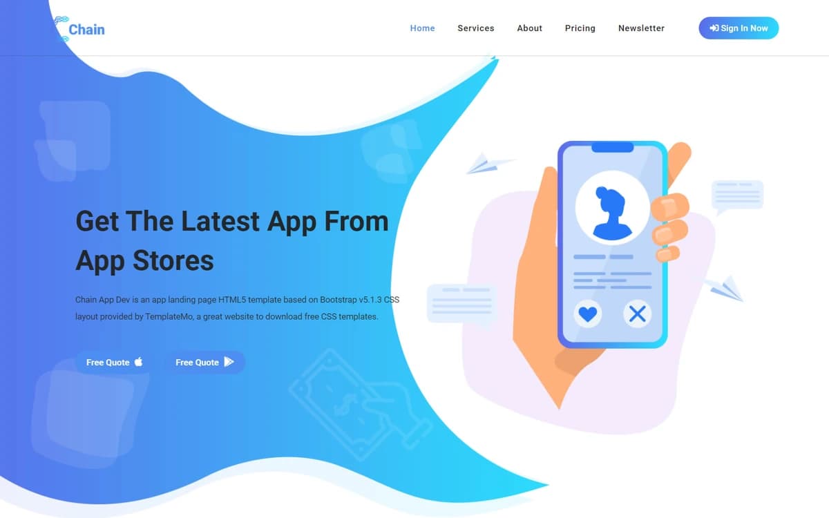 Chain App Dev Free HTML Template