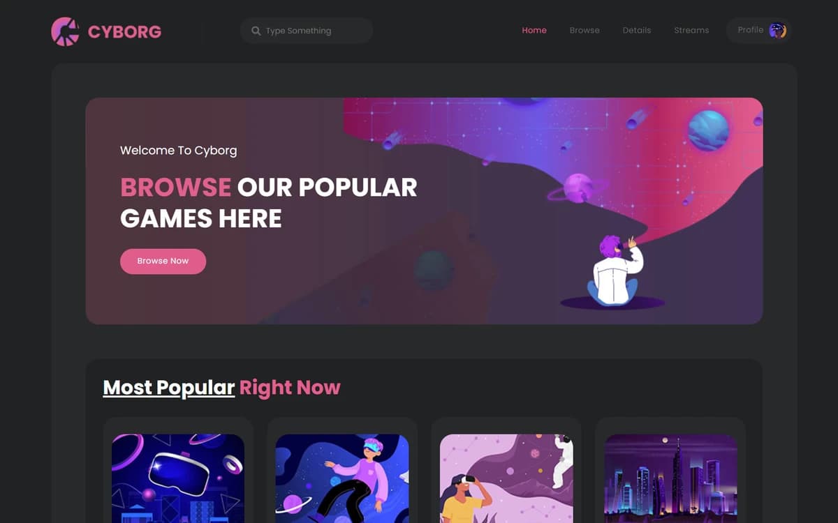 Cyborg Gaming Free HTML Template