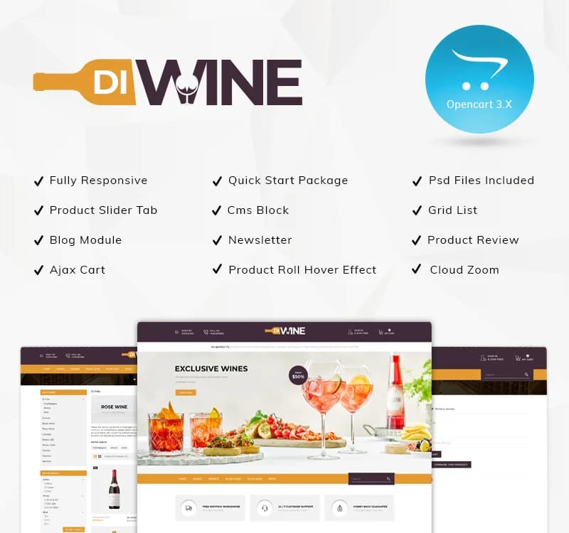 Diwine - Wine Shop OpenCart Template