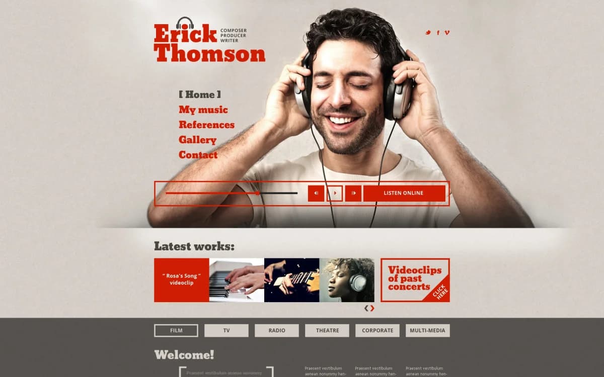 DJ Responsive Website Template