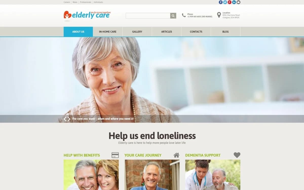 Elderly Care Joomla Template