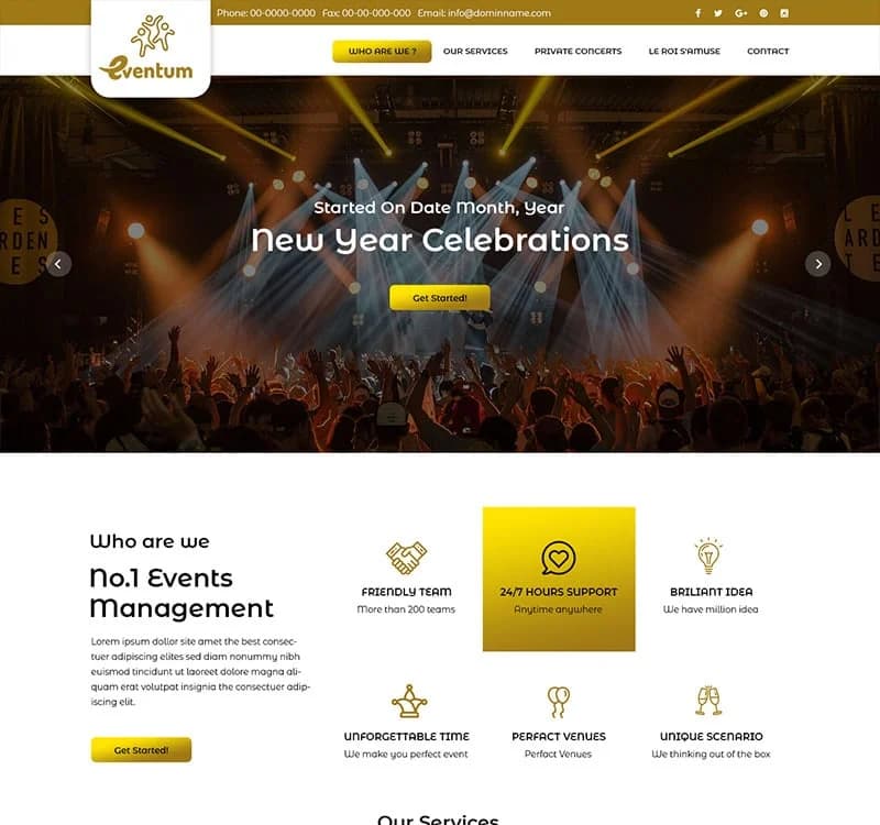 Eventum - Event Management PSD Template