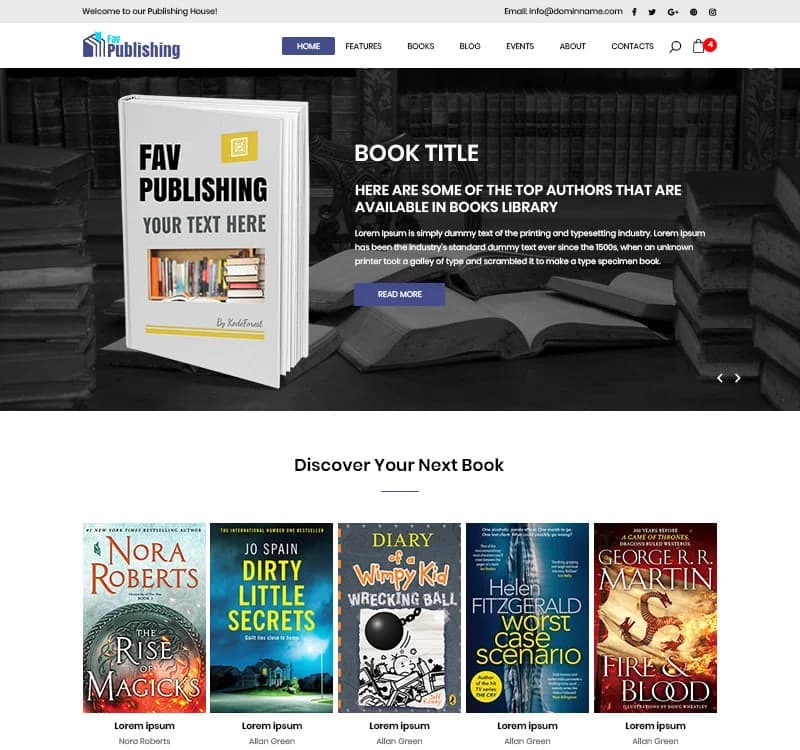 Fav Publishing - Book Publishing PSD Template