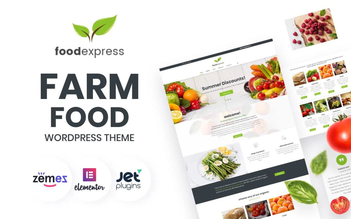 Food Express - Farm Food WordPress Theme for Agricultural Products Website