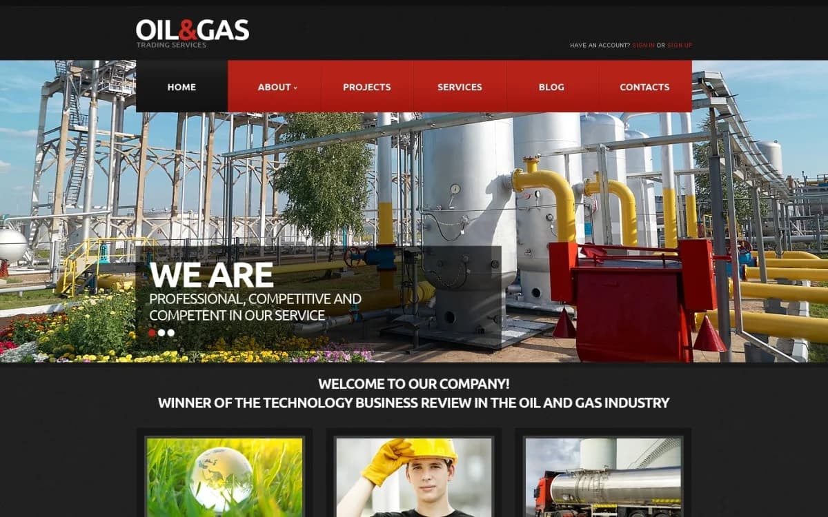 Gas & Oil Responsive Website Template