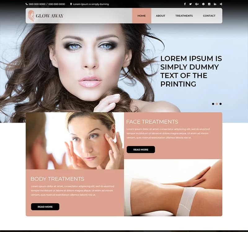 Glow Away - Skin Care PSD Template