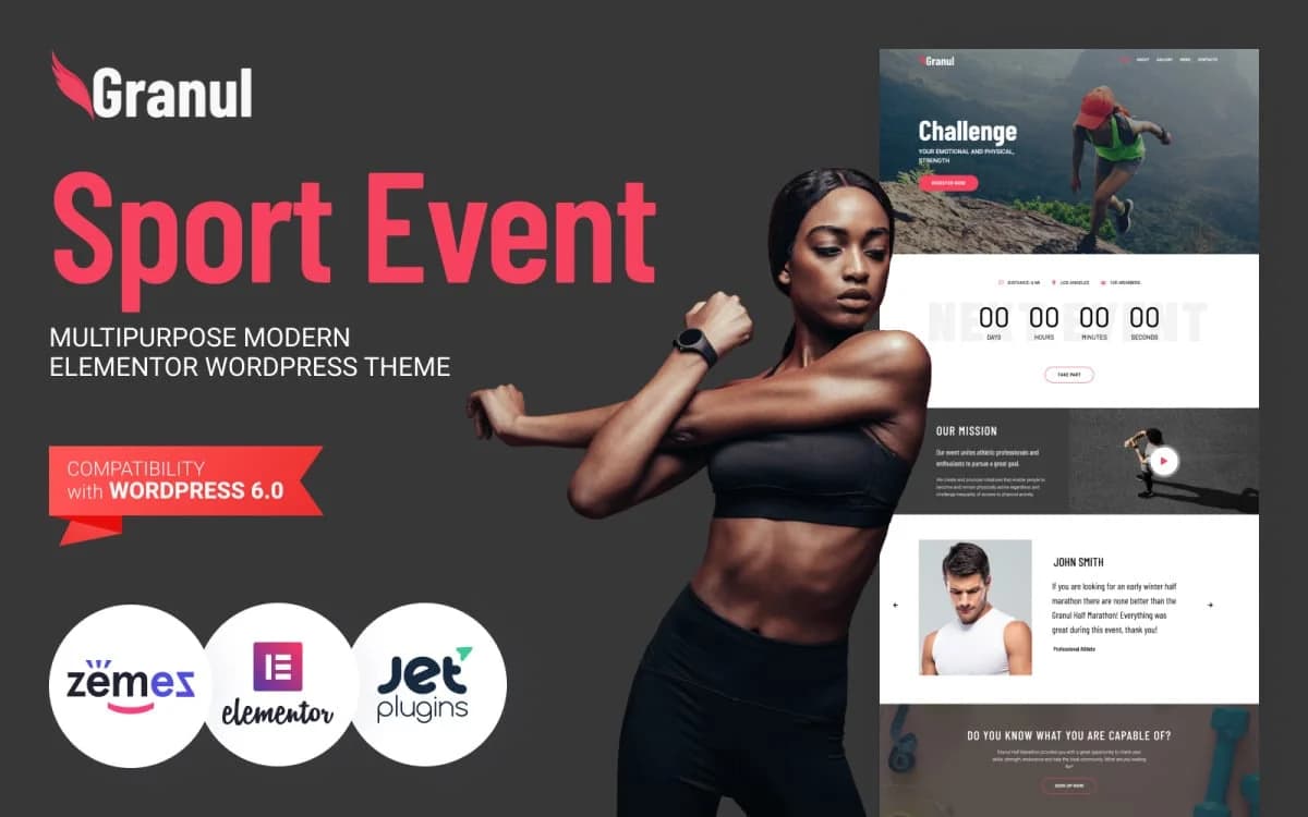 Granul - Marathon & Sport Event WordPress Elementor Theme