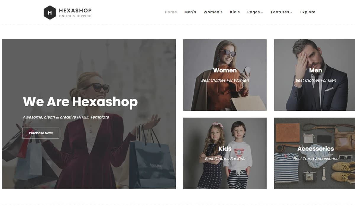Hexasho Free HTML Template