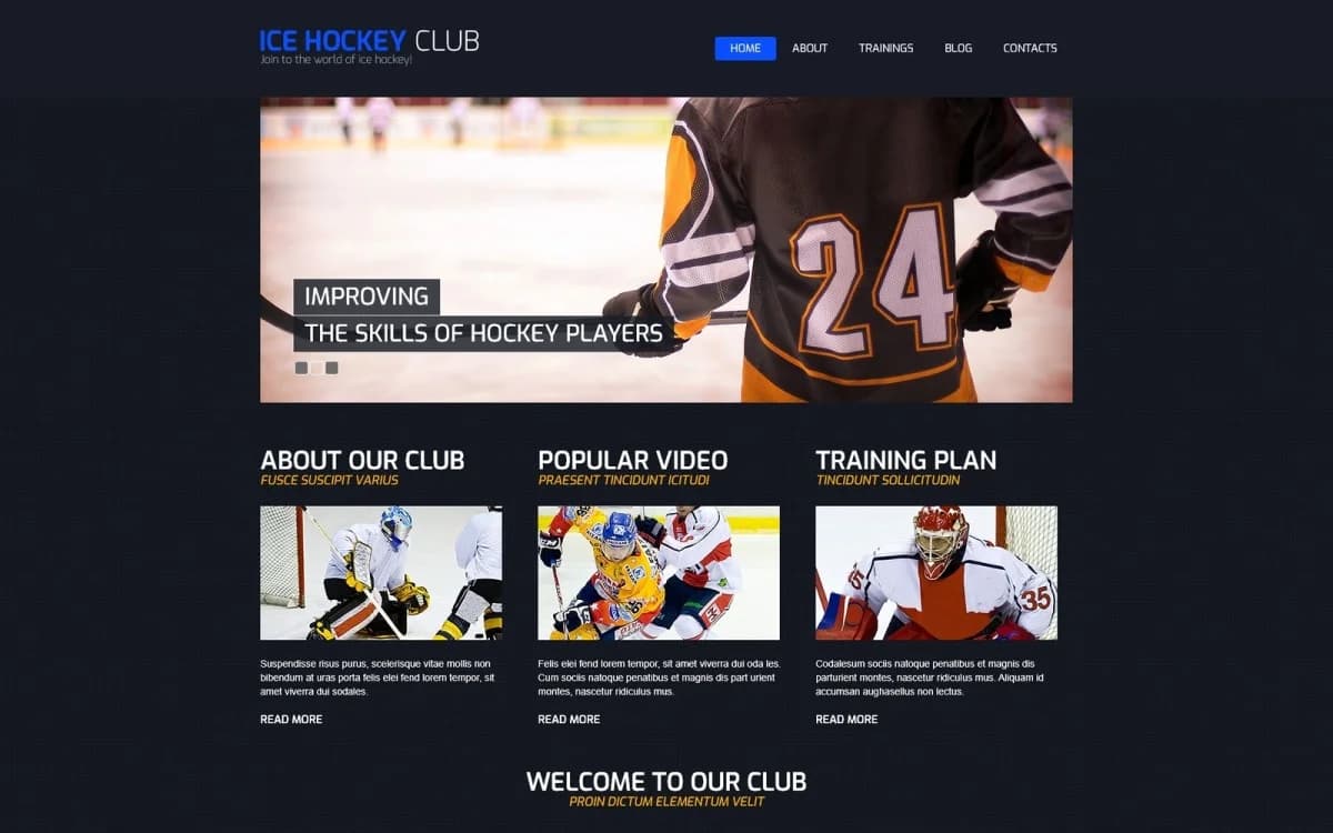 Hockey Responsive Joomla Template