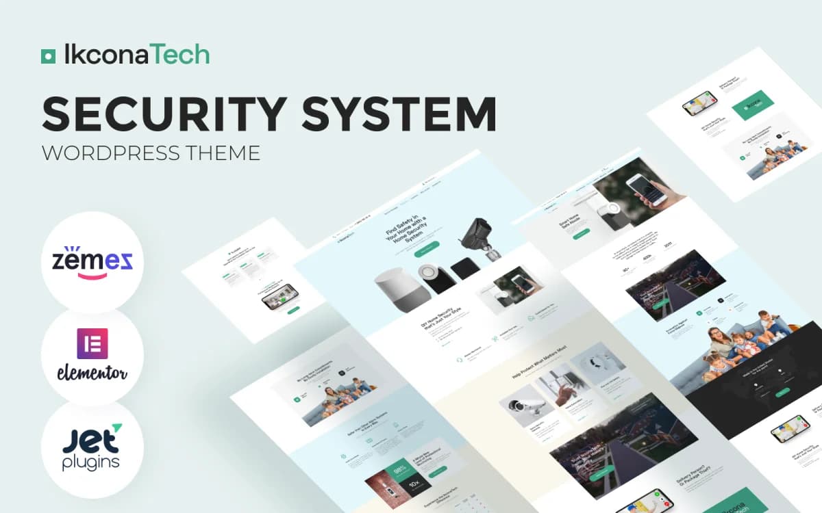 Ikcon Tech - Security System WordPress Theme for Household Maintenance Website