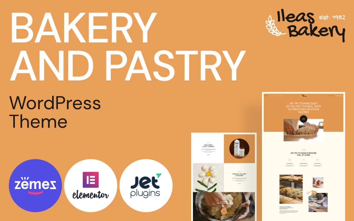 Ileas Bakery - Bakery and Pastry WordPress Theme for Cake Shop