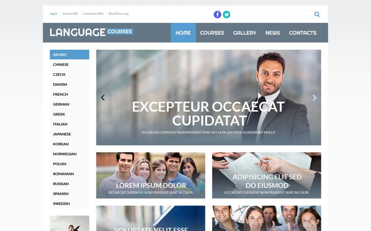 Language Courses WordPress Theme
