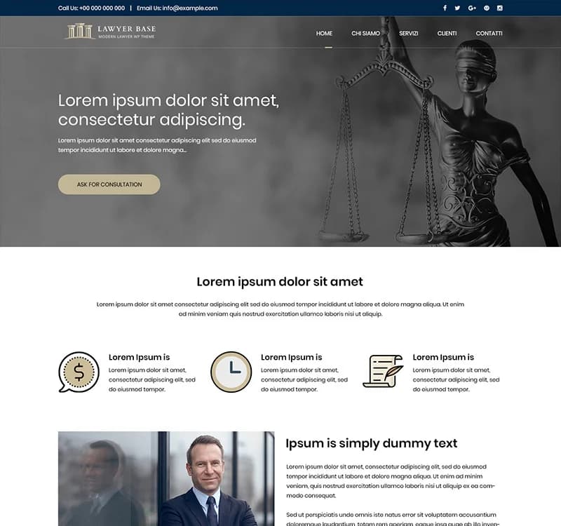 Lawyer Base - Law Firm PSD Template