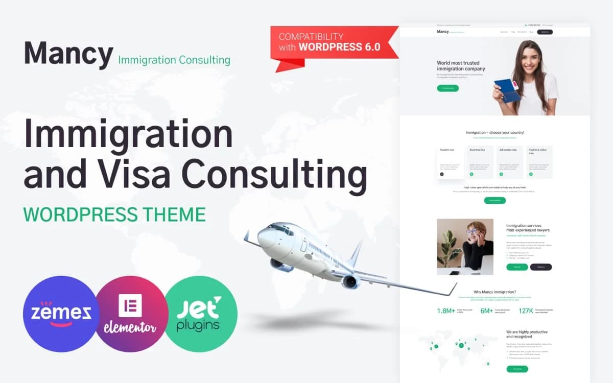 Mancy - Immigration Consulting WordPress Theme for Visa Services Website