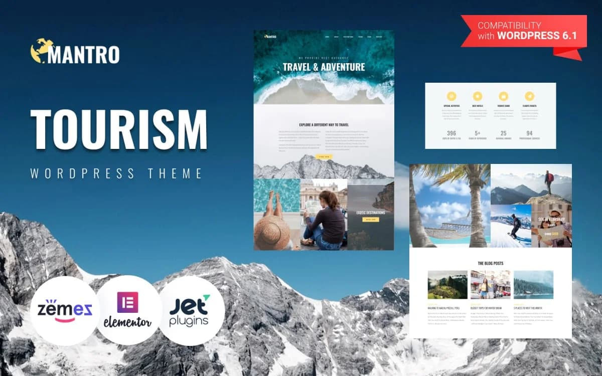 Mantro - Tourism & Travel Agency WordPress Elementor Theme