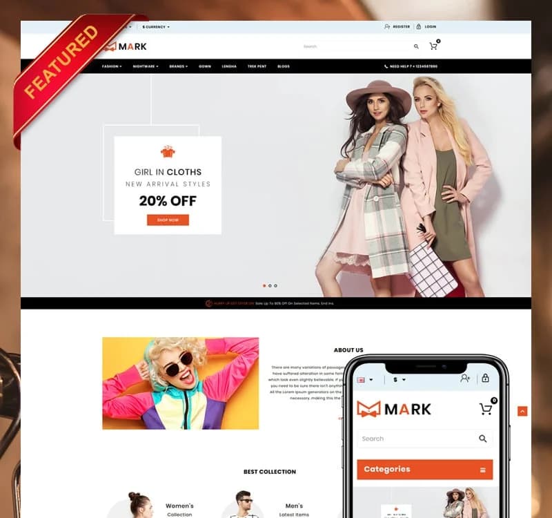 Mark Fashion and Shoes Store OpenCart Template