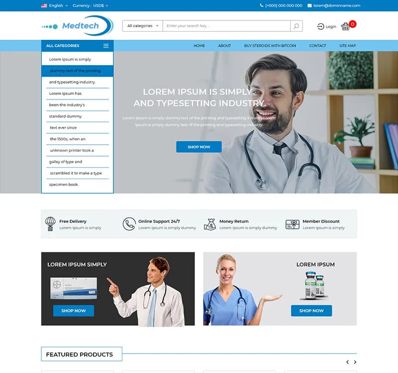 Medtech - Medicine Store PSD Template