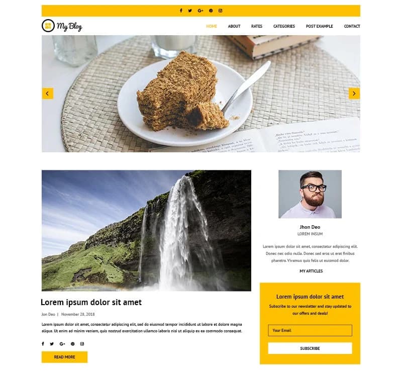 My Blog - Personal Blog PSD Template
