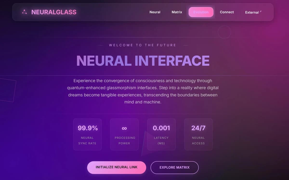Neural Glass Free HTML Template