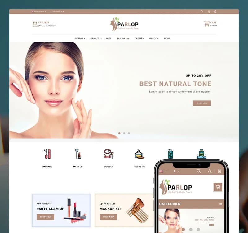Parlop Constmatics Shop OpenCart Template