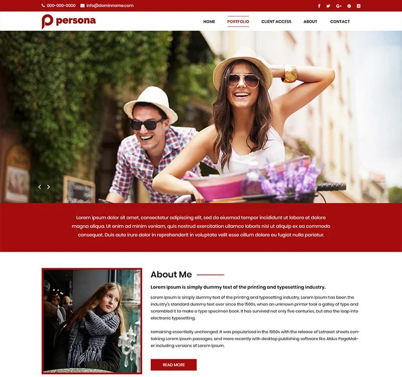Persona - Photography PSD Template