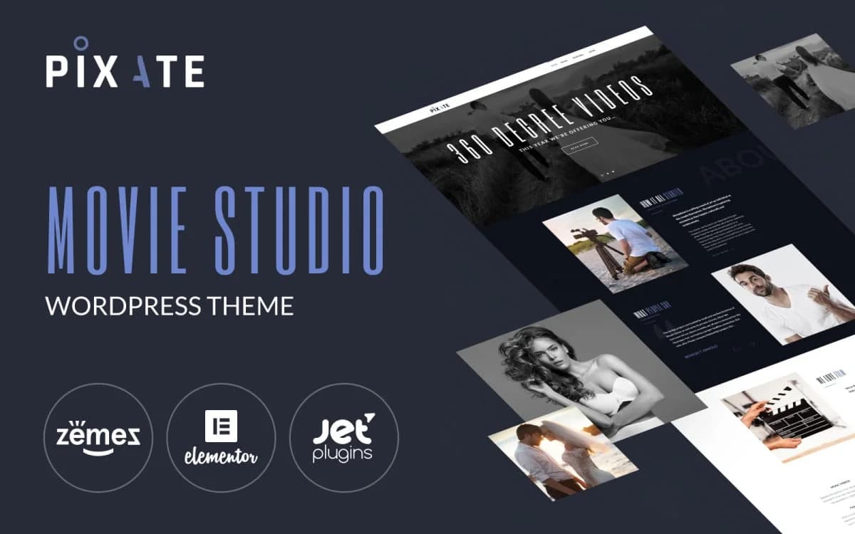 Pixate - Movie Studio WordPress Theme for Film Production & Video Maker Website