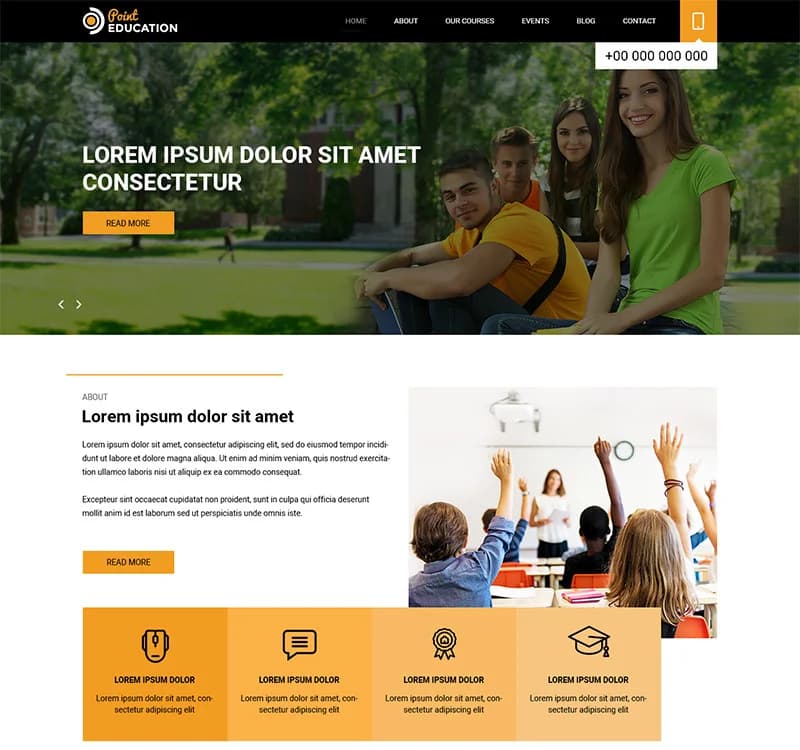 Point Education - School Education PSD Template