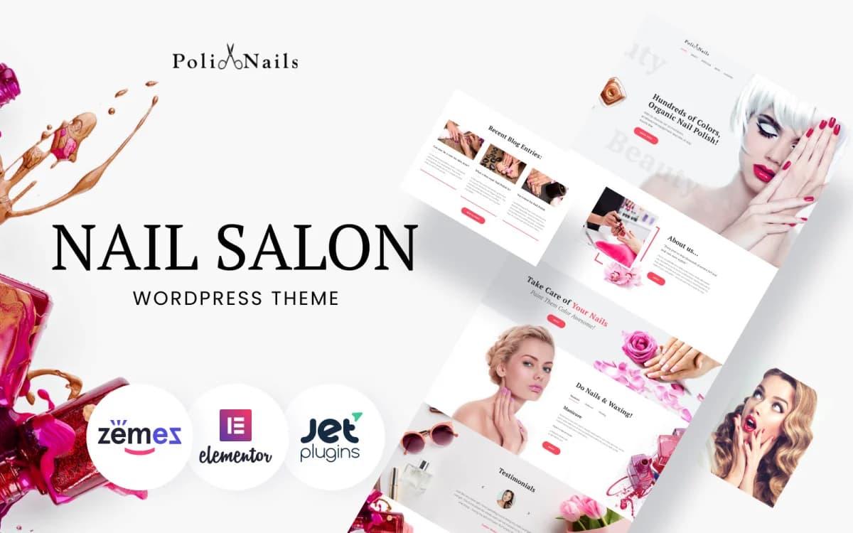 Poli Nails - Nail Salon WordPress Elementor Theme for Manicure Website