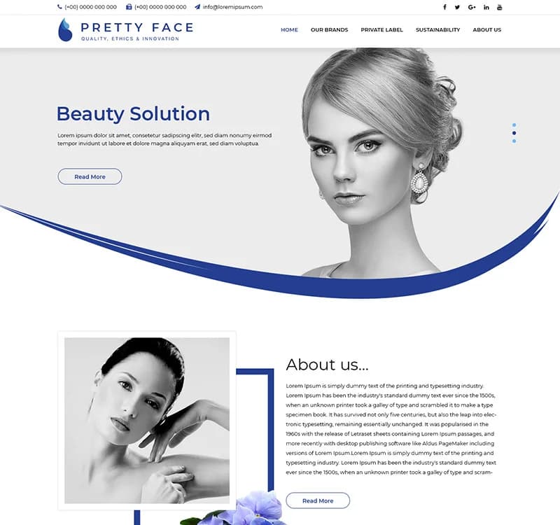 Pretty Face - Beauty PSD Template