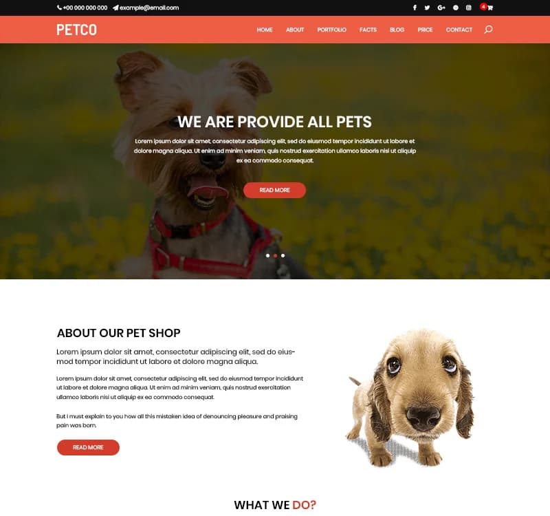 Puppy Shop - Pet Shop PSD Template