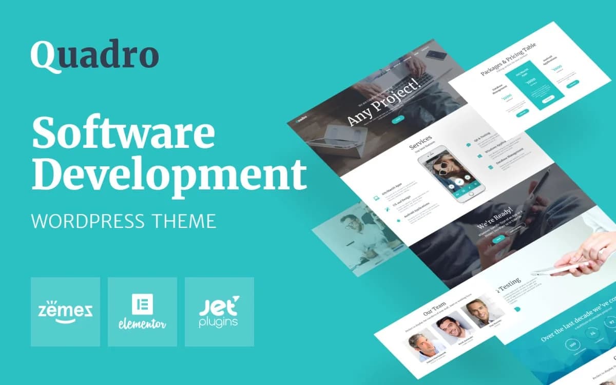 Quadro - Software Company WordPress Theme for IT Solutions Website