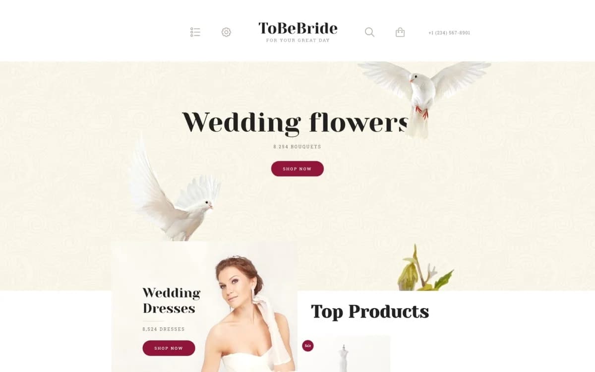 ToBeBride OpenCart Template