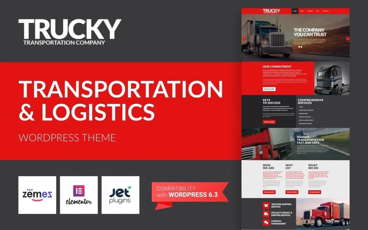 Trucky - Transportation & Logistics WordPress Theme