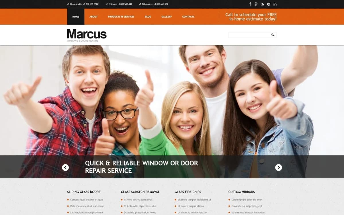 Window  Door Repairs Joomla Template