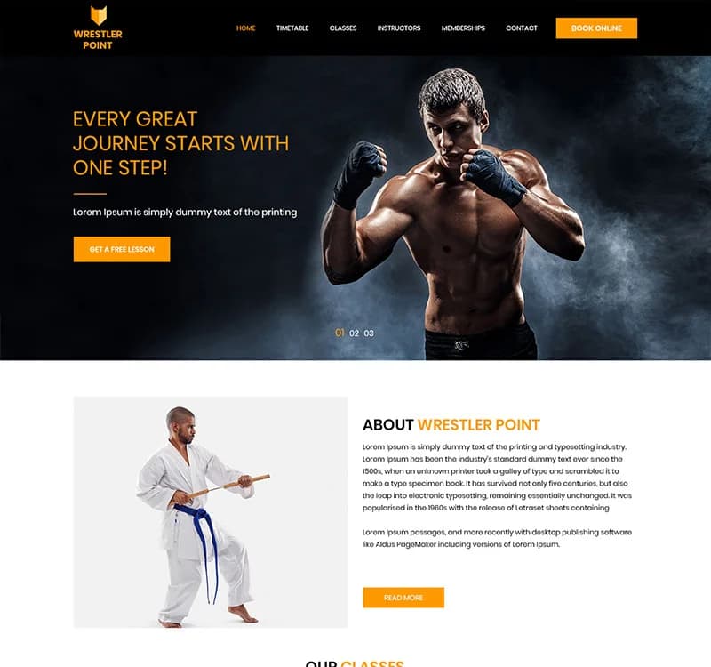 Wrestler Point - Wrestling PSD Template
