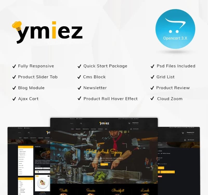 Ymiez Food Store OpenCart Template