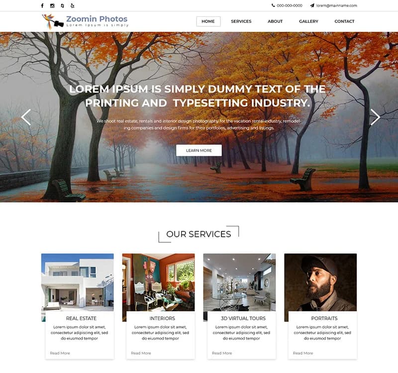 Zoomin Photos - Photography PSD Template