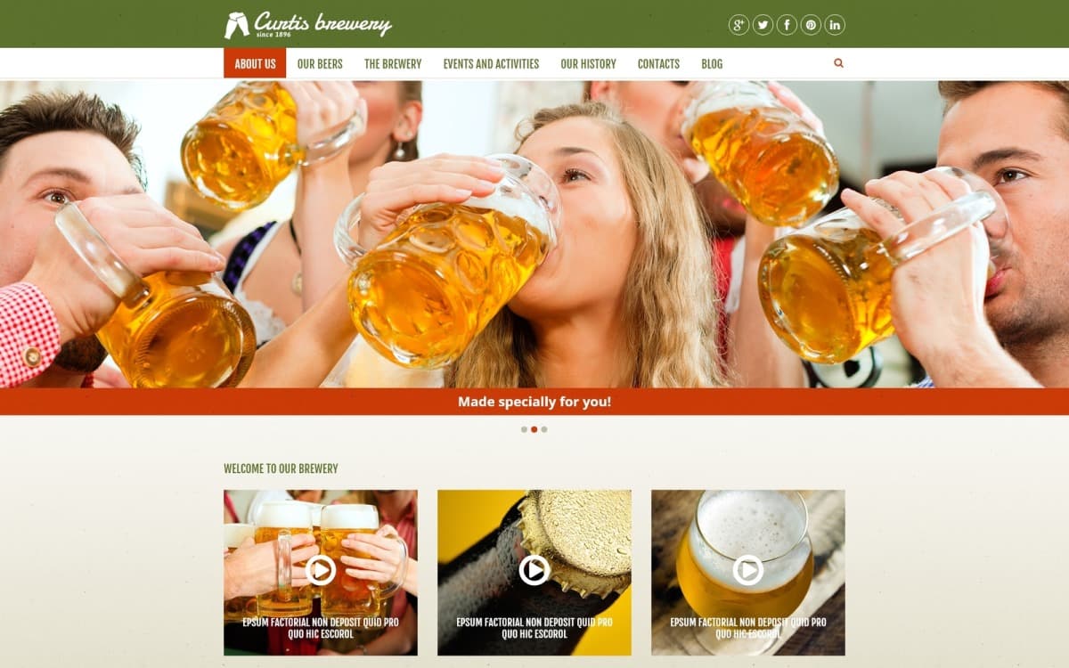 Curtis Brewery Joomla Template