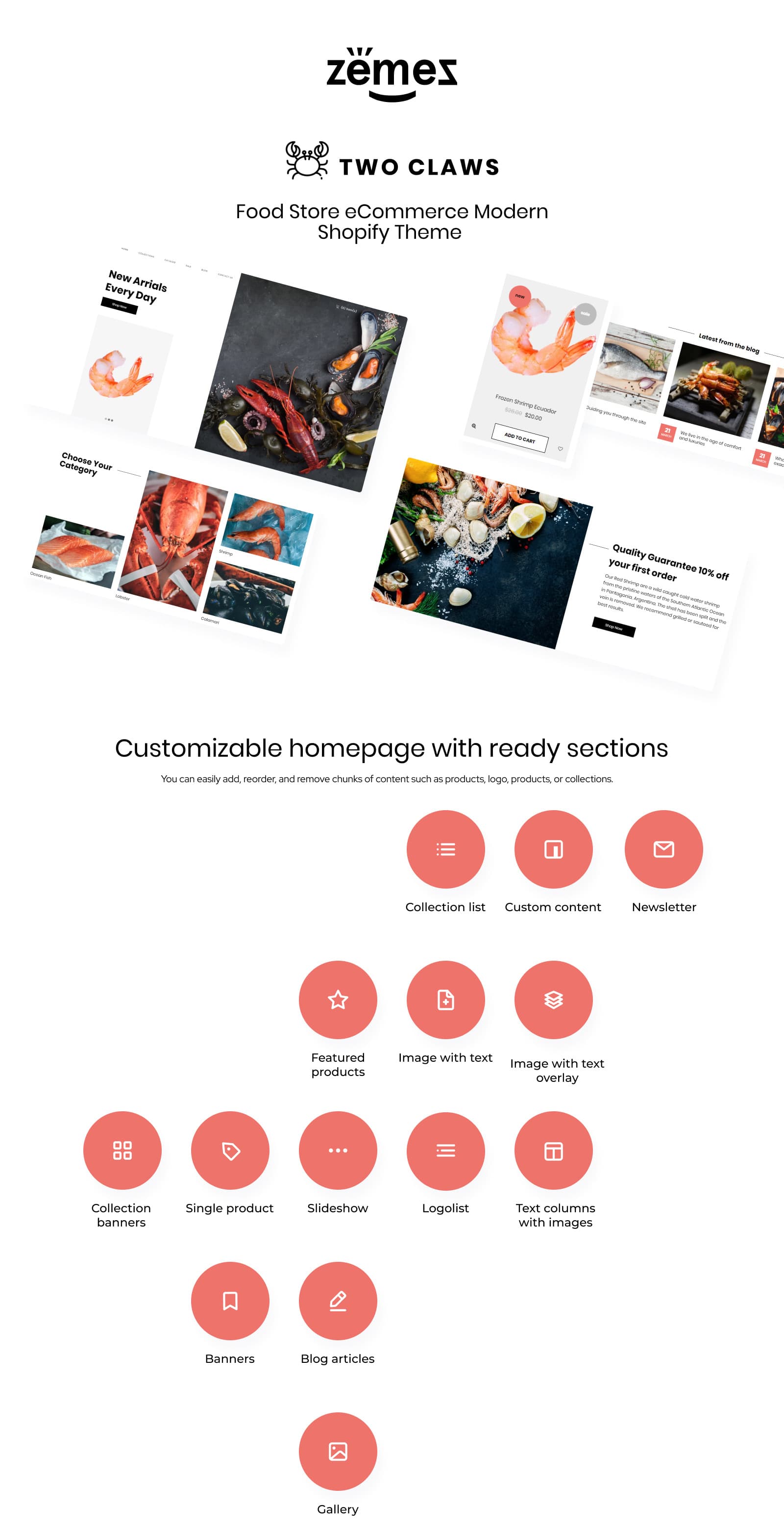 Two Claws - Food Store eCommerce Modern Shopify Theme - Screenshot 6