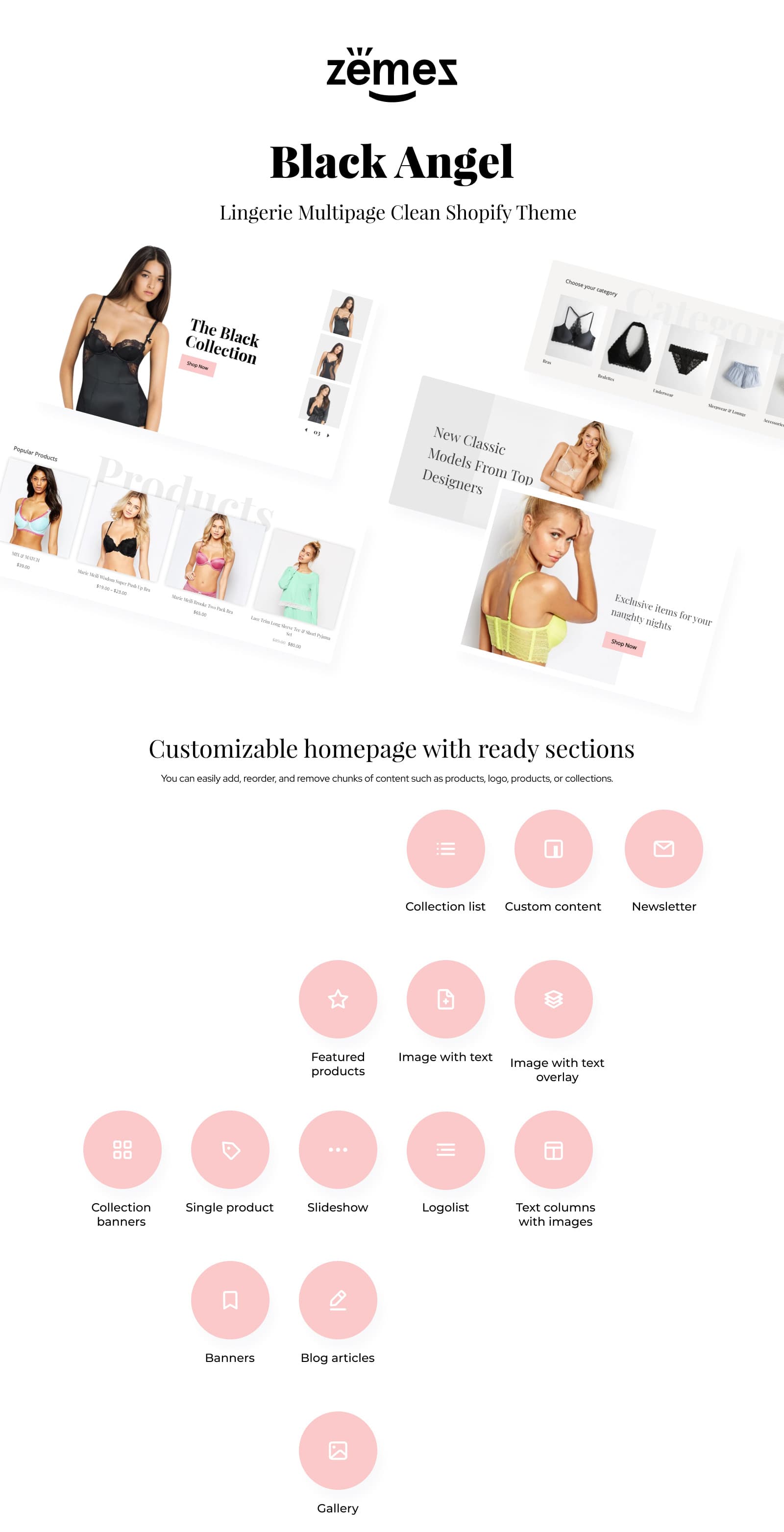 Black Angel - Lingerie Multipage Clean Shopify Theme - Screenshot 6