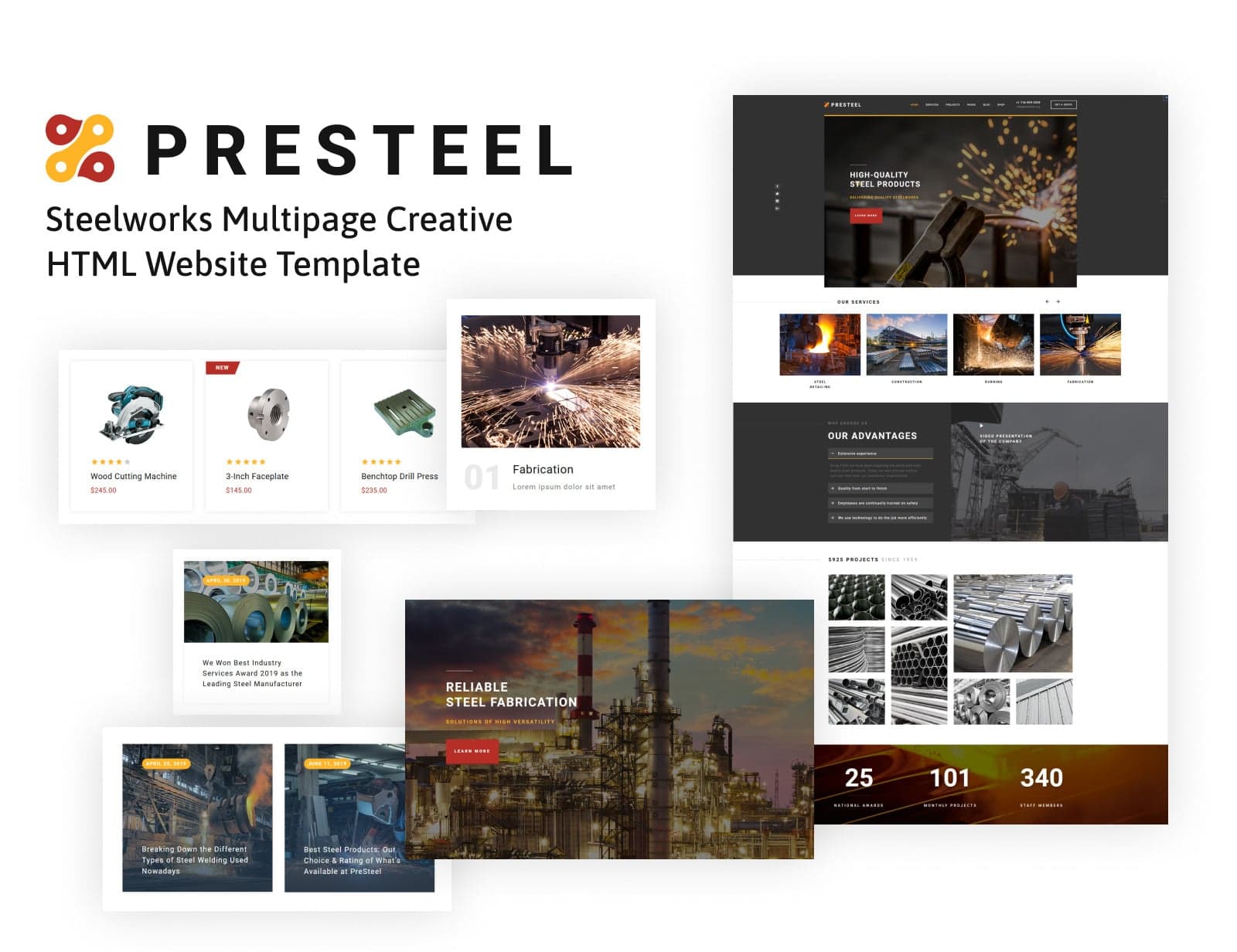 Presteel - Steelworks Multipage Creative HTML Website Template - Screenshot 6