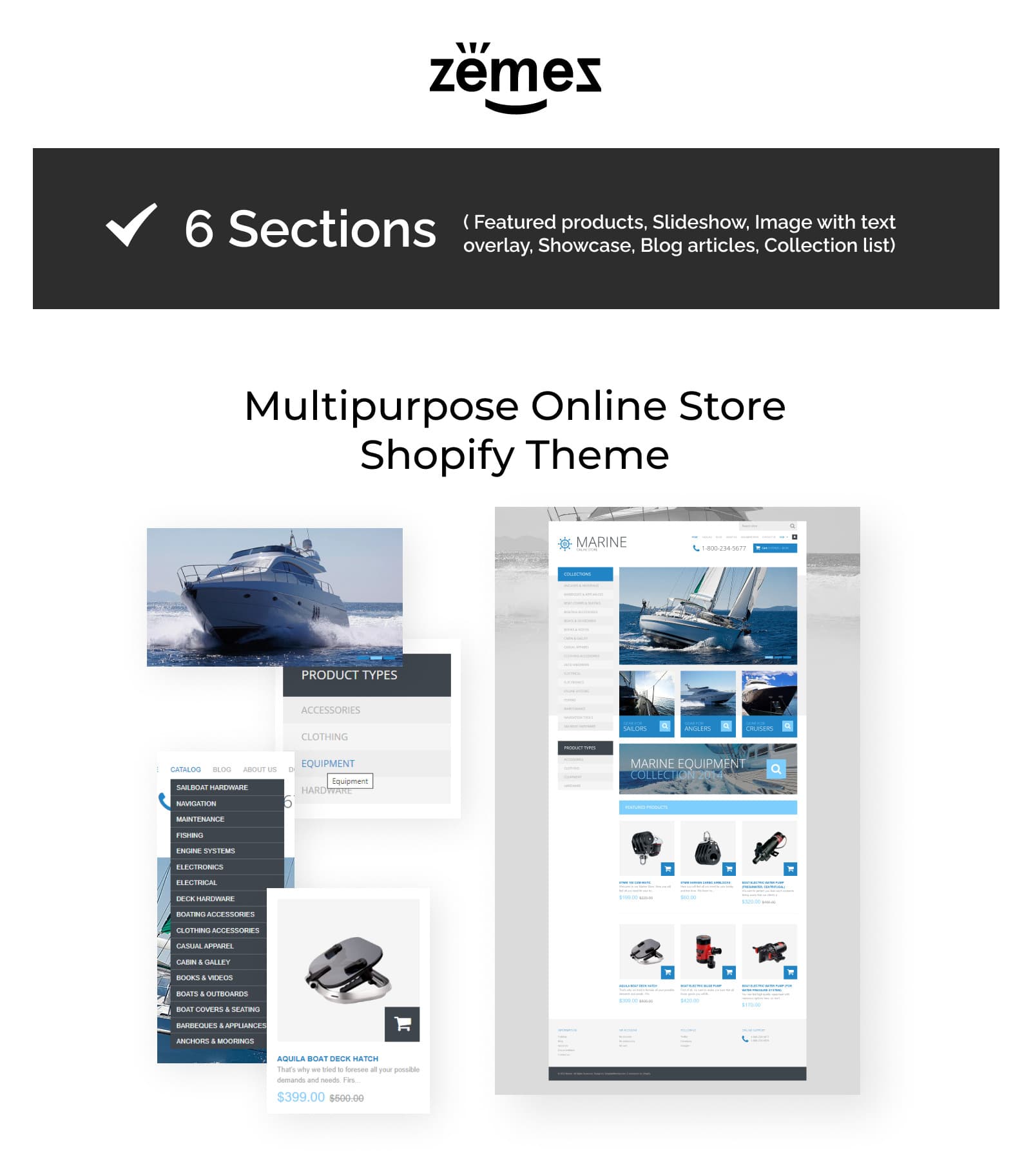 Responsive Yachting Shopify Theme - Screenshot 6